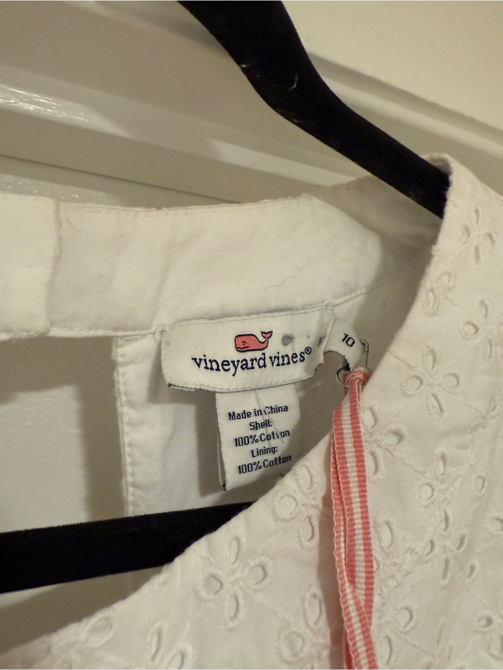 Vineyard Vines White Eyelet Dress Size 10 - Picture 7 of 9